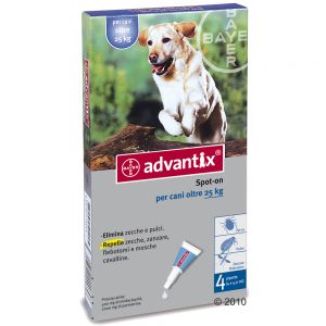 advantix cane spot on antiparassitario oltre 25 kg. 4 pipette