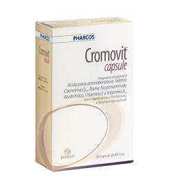 PHARCOS cromovit integratore alimentare contribuisce alla normale pigmentazione della pelle 60 capsule