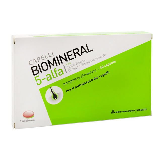 biomineral 5 alfa integratore alimentare per capelli forti 30 perle