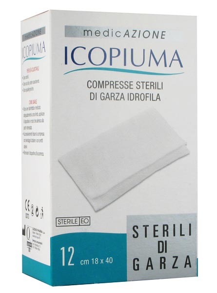 icopiuma compresse sterili di garza idrofila 18X40 cm 12 pezzi