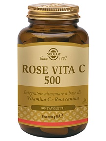 SOLGAR rose vita C 500 mg. integratore alimentare di Vitamina C e Rosa canina 100 tavolette