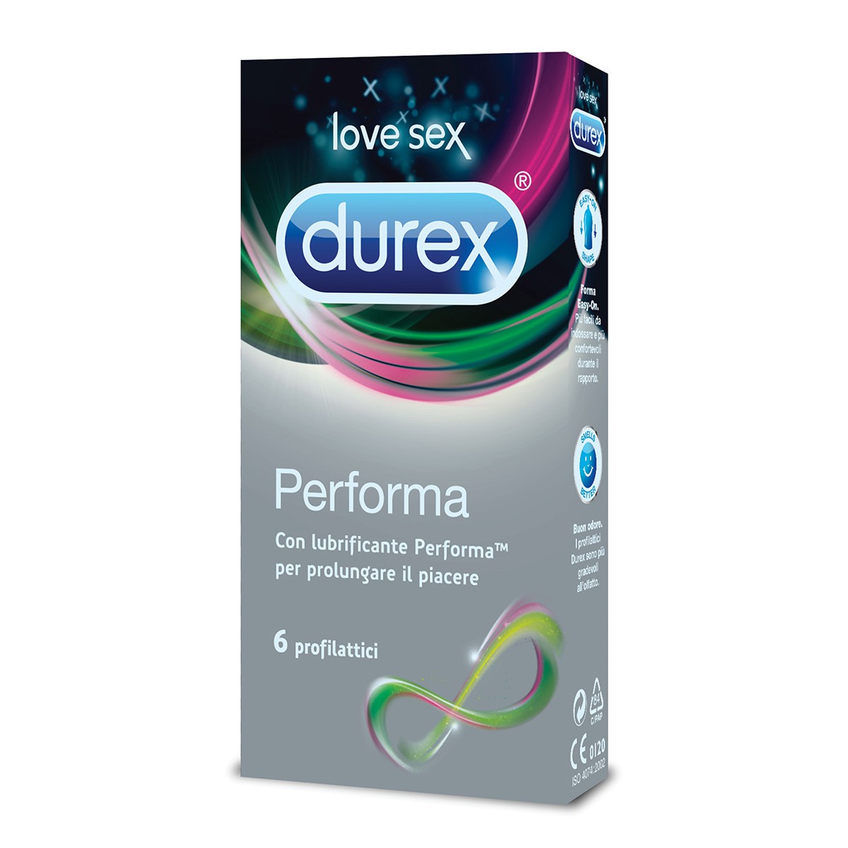 DUREX 4 preservativi performa con lubrificante per prolungare il piacere