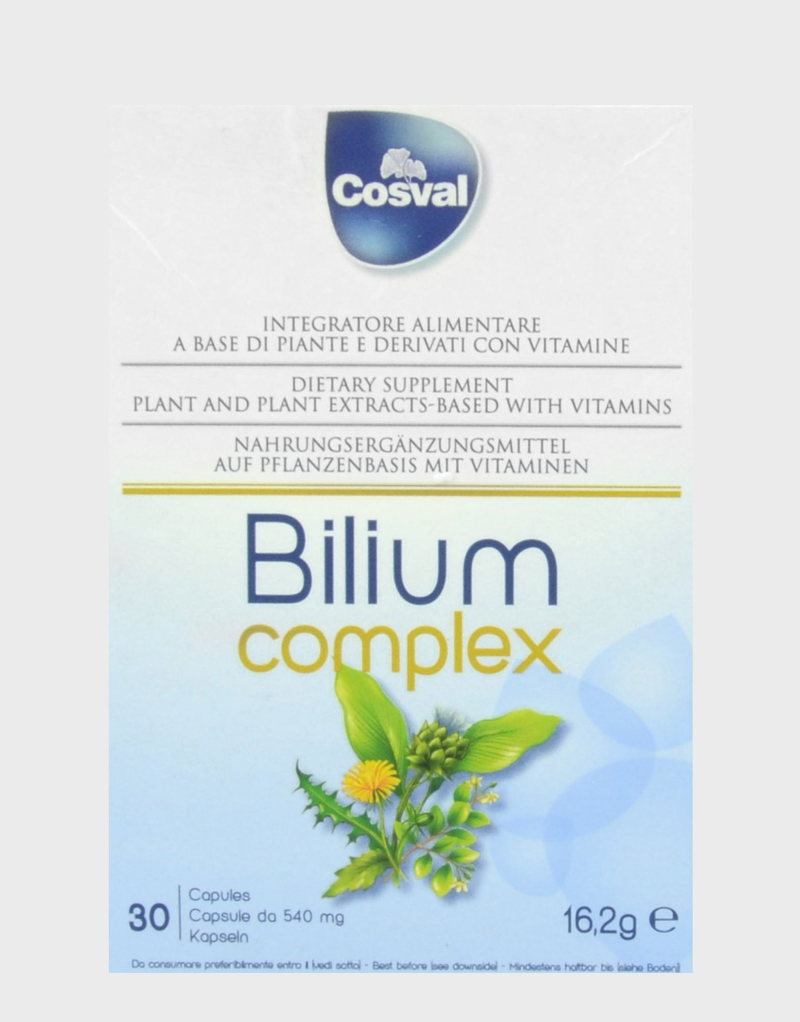 bilium complex cosval integratore con azione depurativa ed effetti benefici sulla funzionalità del fegato 30 capsule da 540mg