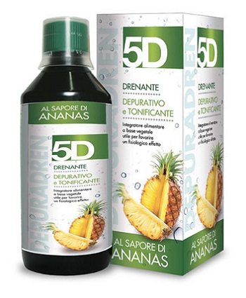 5D sleeverato depurativo e drenante gusto ananas 500 ml.