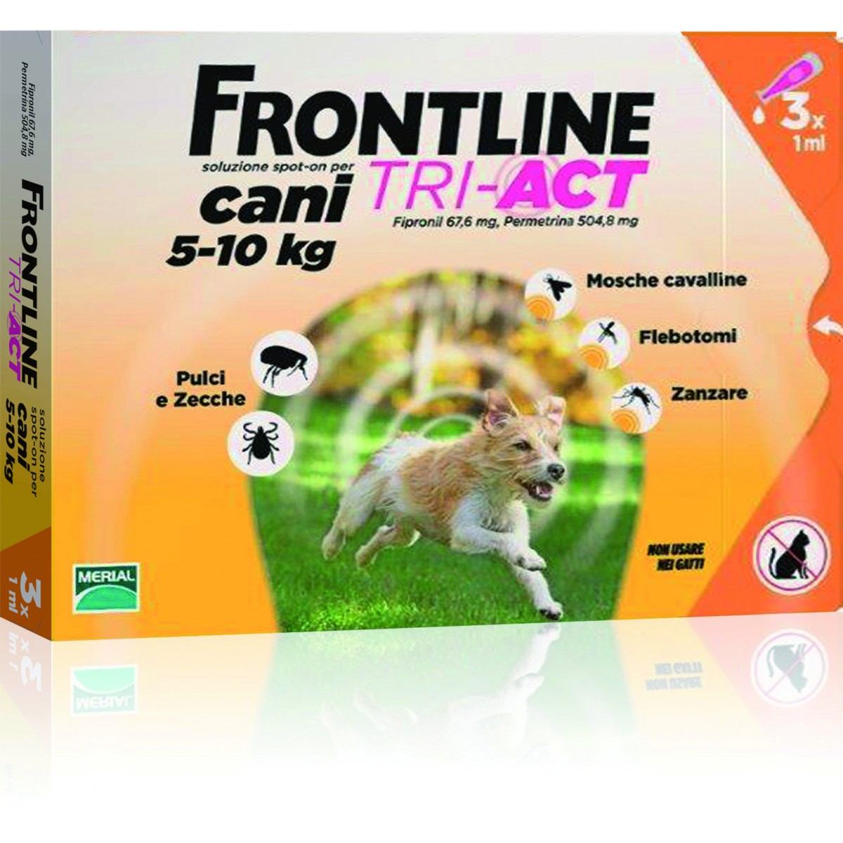 frontline tri act per cani 5-10 kg. 3 pipette