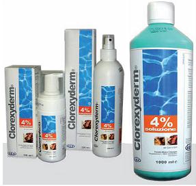 Clorexyderm soluzione disinfettante 4% con azione reidratante 100 ml.