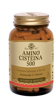 SOLGAR amino cisteina 500 integratore alimentare per unghie capelli 30 capsule vegetali