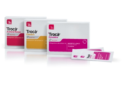TROCA' integratore alimentare a base di magnesio, zinco e potassio gusto arancia rossa 20 bustine