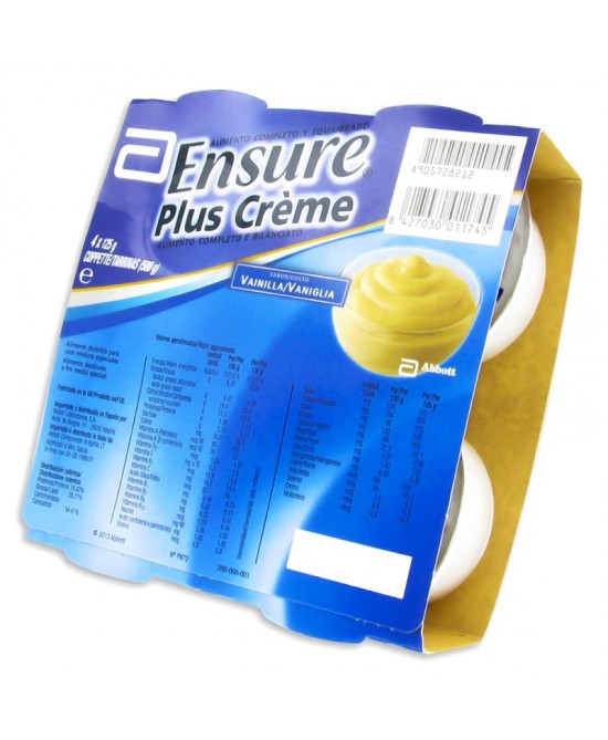 ensure plus creme vaniglia alimento indicato per persone con problemi di deglutizione 4X125 gr.