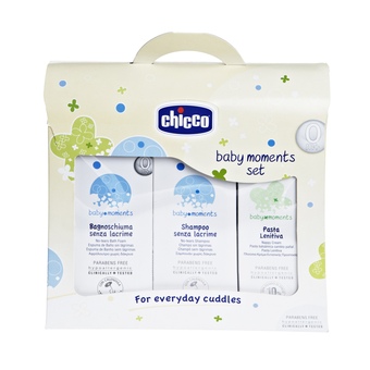CHICCO BABY MOMENTS cofanetto bagnoschiuma e shampoo senza lacrime + pasta lenitiva