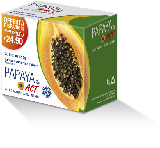 papaya act 3 g. integratore alimentare 30 bustine