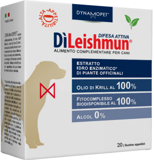 dileishmun integratore per aiutare le naturali difese del cane 20 bustine 2,5 ml