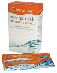 Integratore alimentare di ferro - Ferrotone 100% naturale 14 bustine 20 ml.