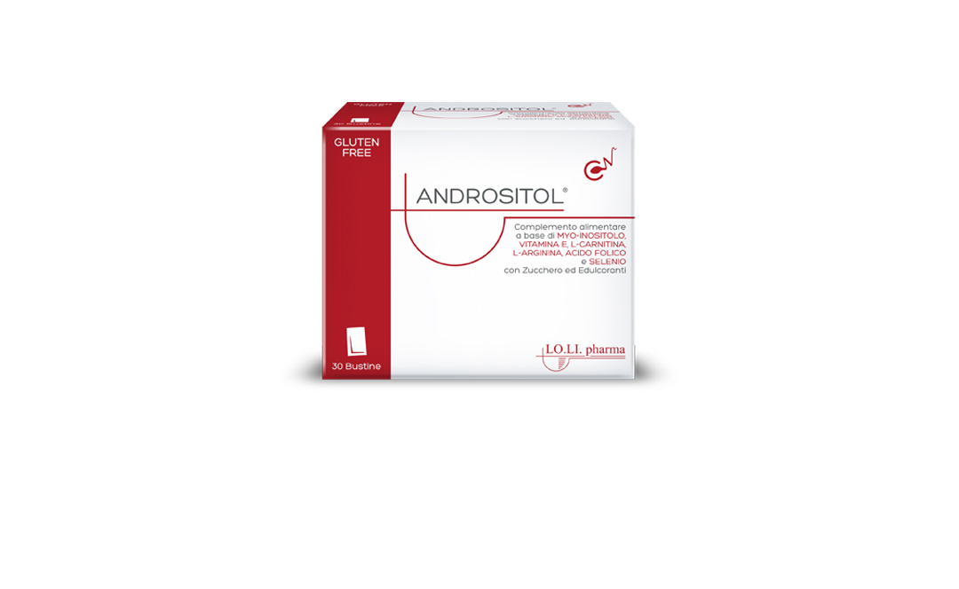 andrositol integratore a base di myo-inositolo, vitamina E, L-carnitina, L-arginina, acido folico e selenio 30 buste