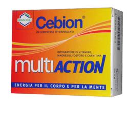 Cebion multiaction integratore alimentare di vitamine, magnesio, fosforo, carnitina 20 compresse effervescenti