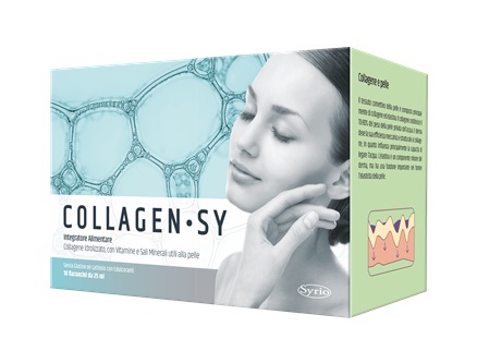 collagen-sy integratore alimentare a base di collagene idrolizzato, con vitamine e minerali 10 flaconi 25 ml.