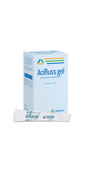 acifluss gel integratore alimentare favorisce il controllo dell\'acidità gastrica e svolge un\'azione emolliente e lenitiva sul sistema digerente 24 stick