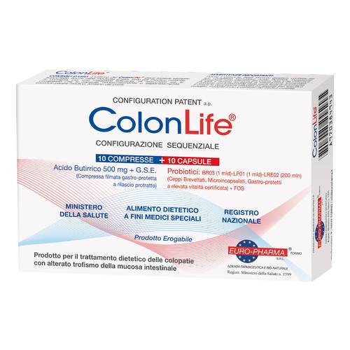 colonlife integratore alimentare 10 compresse+10 capsule