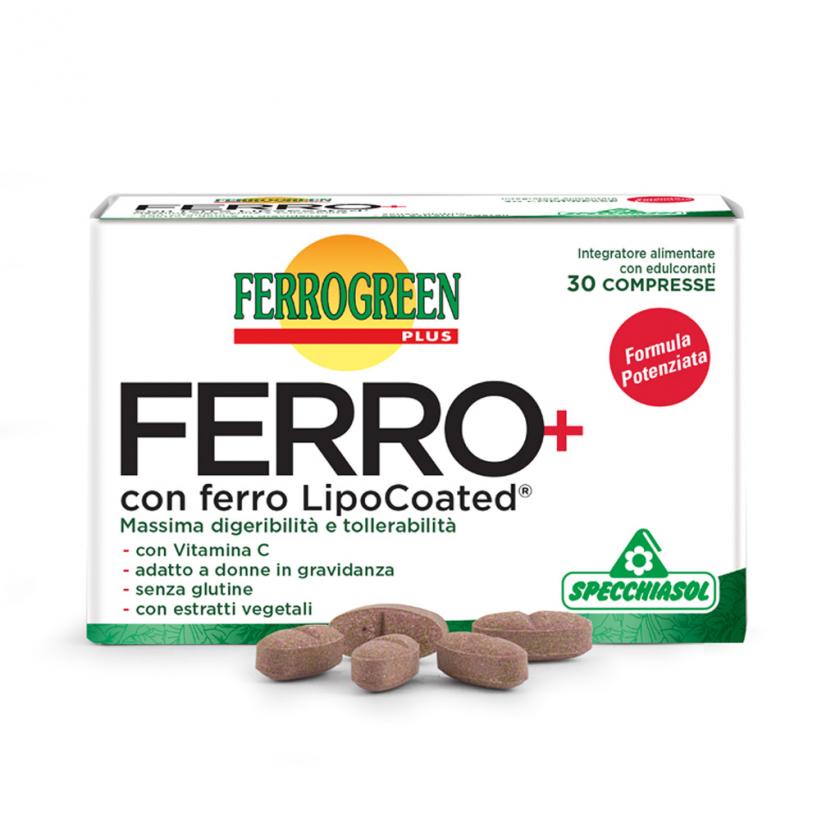 SPECCHIASOL ferrogreen plus FERRO+ integratore alimentare di Ferro, Manganese, Vitamina C 10x8 ml.