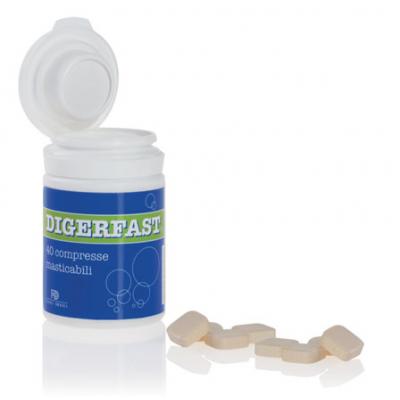 digerfast integratore per il trattamento dei disturbi gastrointestinali 40 compresse masticabili
